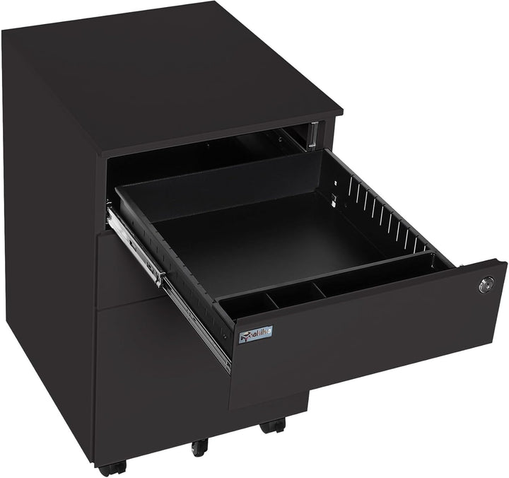 Makika Rollcontainer abschliessbar mit Schubladen 39x50x60 cm - mit 5 Rollen und Hängeregistratur -