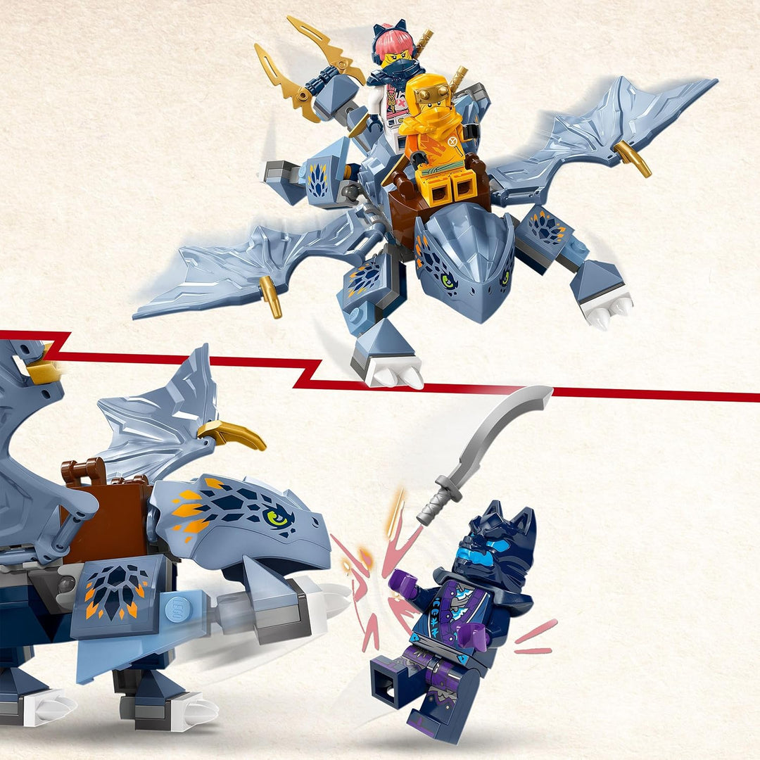 LEGO NINJAGO Riyu der Babydrache, Drachen-Spielzeug mit 3 Mini-Figuren, baubares Ninja-Spielzeug für
