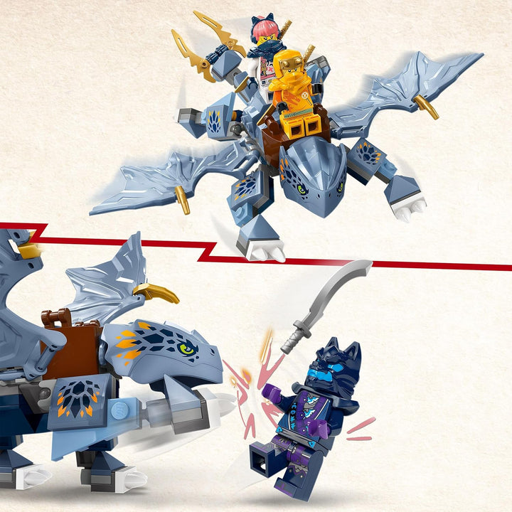 LEGO NINJAGO Riyu der Babydrache, Drachen-Spielzeug mit 3 Mini-Figuren, baubares Ninja-Spielzeug für