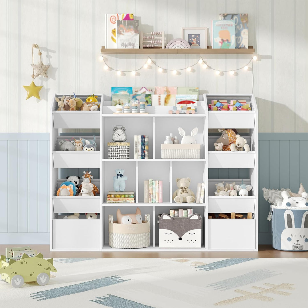 HEXCELEN Kinderregal, Kinderregal mit 8 Stoffschubladen, Bücherregal Kinder, Spielzeugregal für Kind