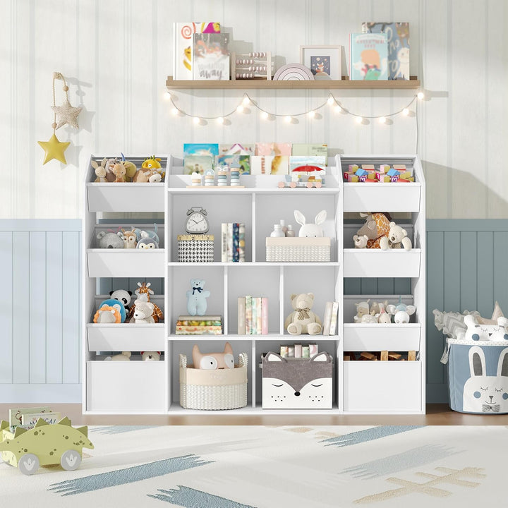 HEXCELEN Kinderregal, Kinderregal mit 8 Stoffschubladen, Bücherregal Kinder, Spielzeugregal für Kind