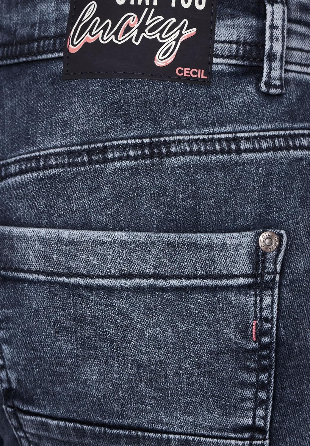 Cecil Damen Jeanshose Slim 30W / 32L Dark Blue Black Washed, 30W / 32L Dark Blue Black Washed