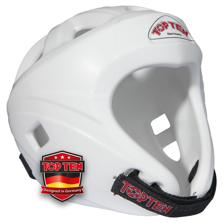 TOP TEN Kopfschutz Avantgarde |WAKO Approved | ITF Approved | Kickboxen | TKD Weiss S, Weiss S