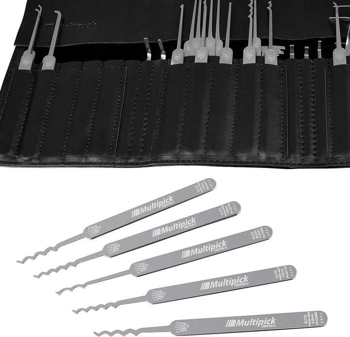MULTIPICK ELITE 39 Profi Dietrich Set - [39 Teile | 0,4 + 0,6 mm] Made in Germany - Lockpick Tool, S