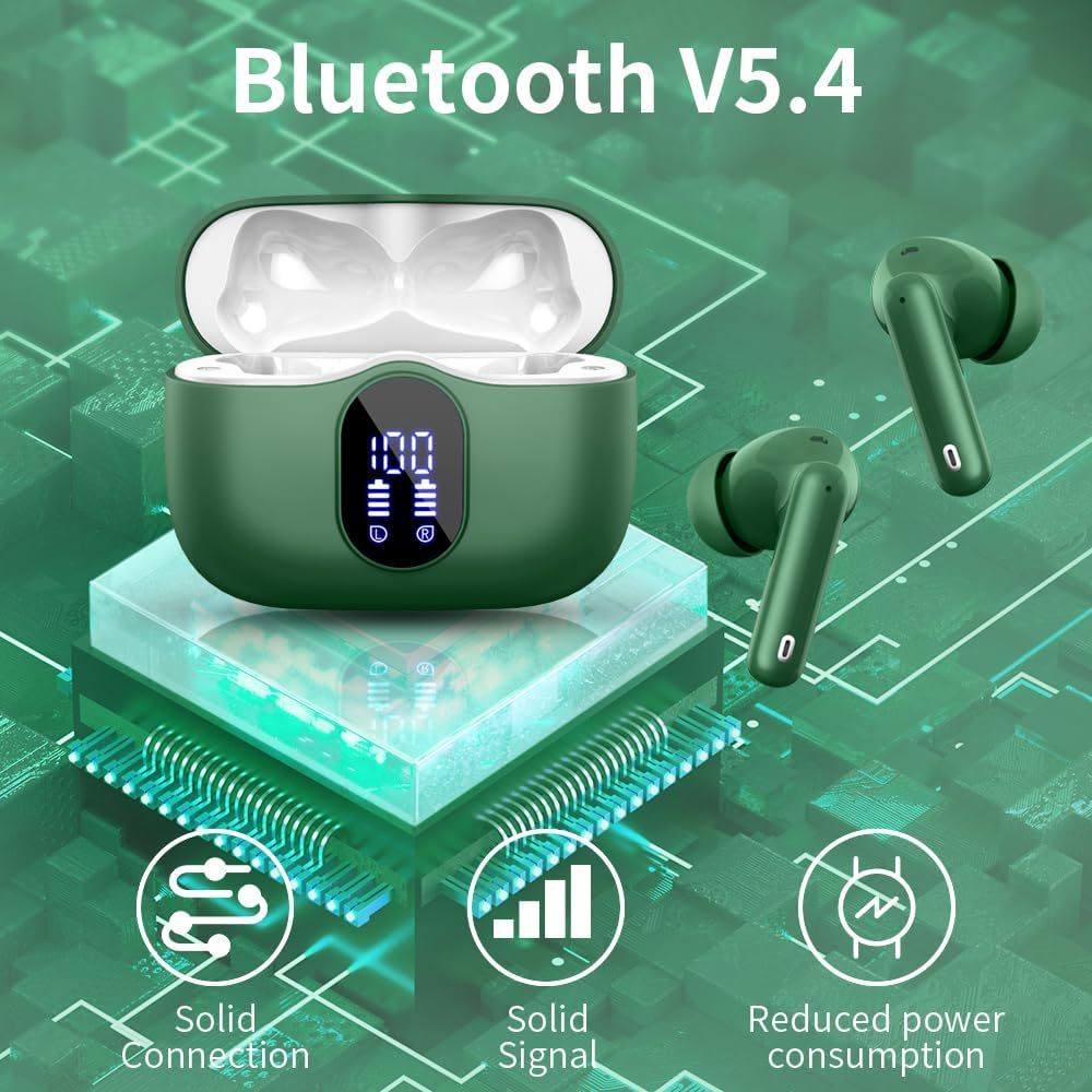 Btootos Bluetooth Kopfhörer, Kopfhörer Kabellos Bluetooth 5.4 Sport In Ear Kopfhörer mit 4 Mikrofon,