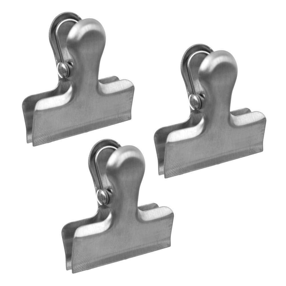 ORION GROUP | 4 cm, 3 Stück | Metall Clips Tüten Tütenclips Verschlussklammern Lebensmittel Edelstah