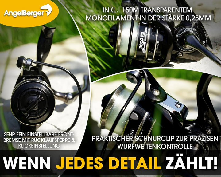 Angel-Berger Tele Angelset Rute Rolle mit Zubehör Angelset Forelle