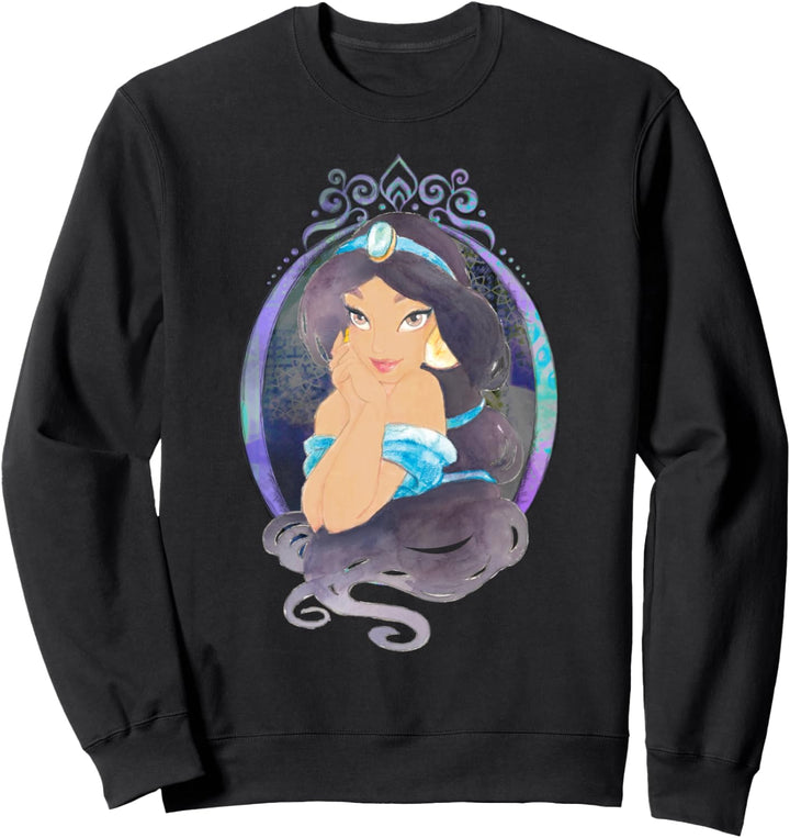 Disney Aladdin Jasmine Oval Watercolor Portrait Sweatshirt