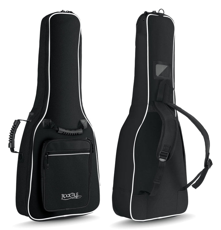 ROCKTILE 1/2 Klassik-Gitarrentasche (gepolsterter Gigbag, Rucksackgarnitur, 2 Aussentaschen) schwarz