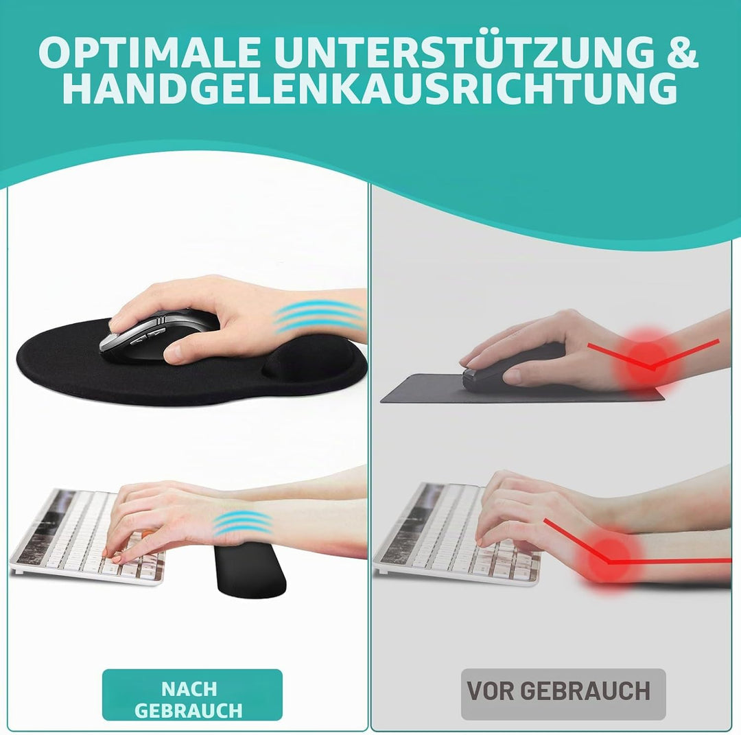 Giecy Mauspad mit handauflage und handballenauflage Tastatur, Ergonomisches Mouspad mit gelkissen &amp;