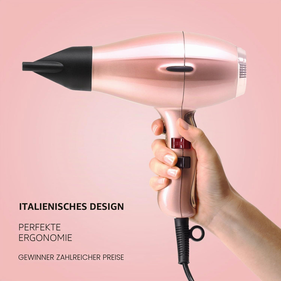 elchim 3900 Healthy Ionic Venetian Rosegold Schuko-Steckdose mit Baumwollbeutel – professioneller Ha