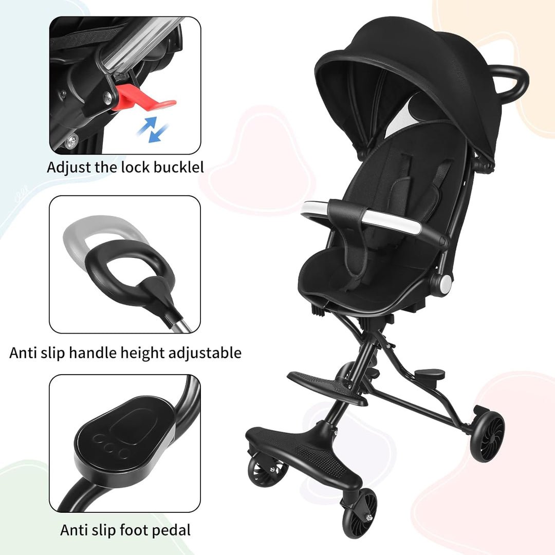 Kinderwagen, faltbar, für 0-36 Monate, 0-25 kg, Kombikinderwagen, kompakter Kinderwagen mit Sitz, Au