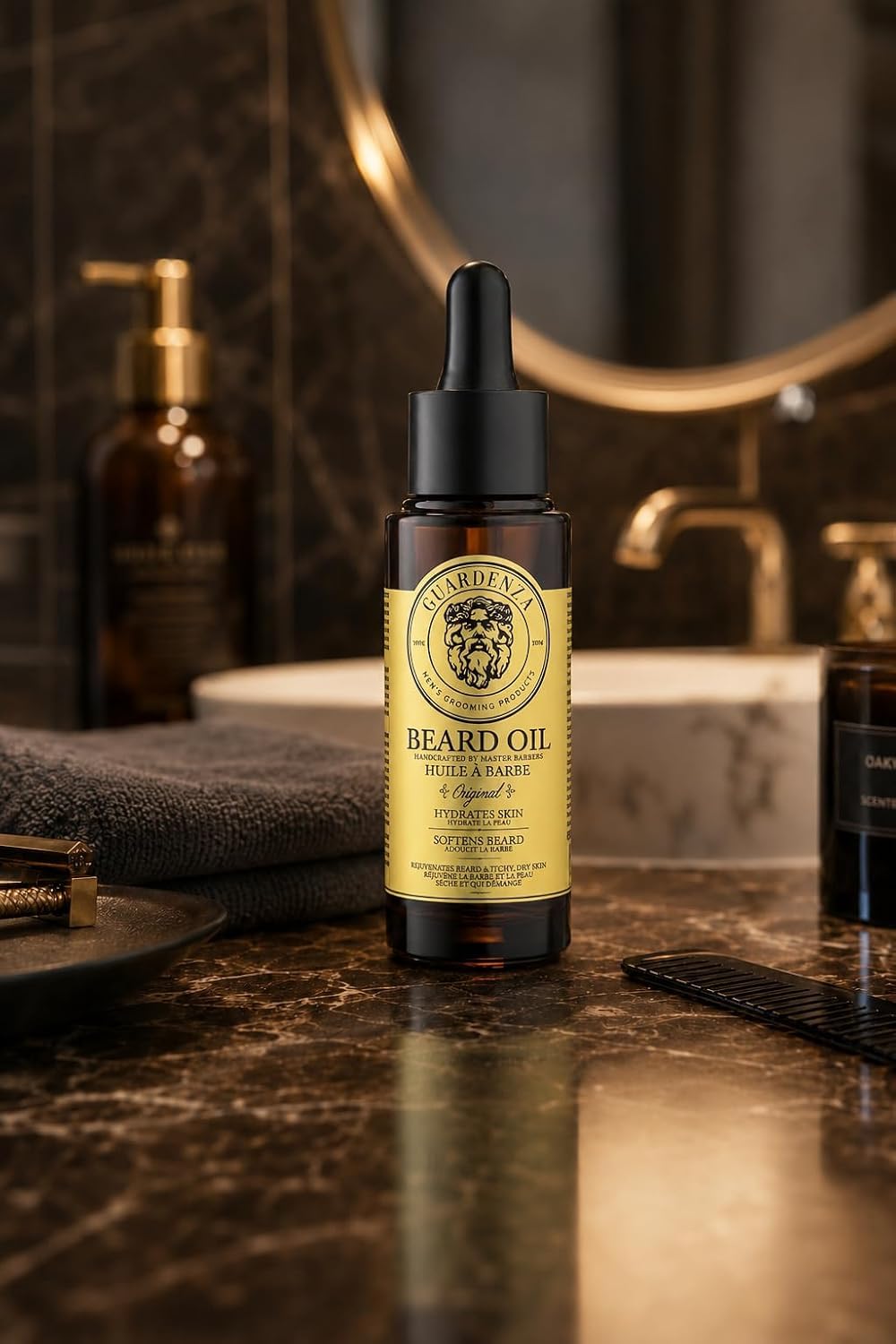 Guardenza Bart Öl – Original – alle Natural 30 ml spendet Feuchtigkeit Skin &amp; erweicht Bart &amp; reduzi