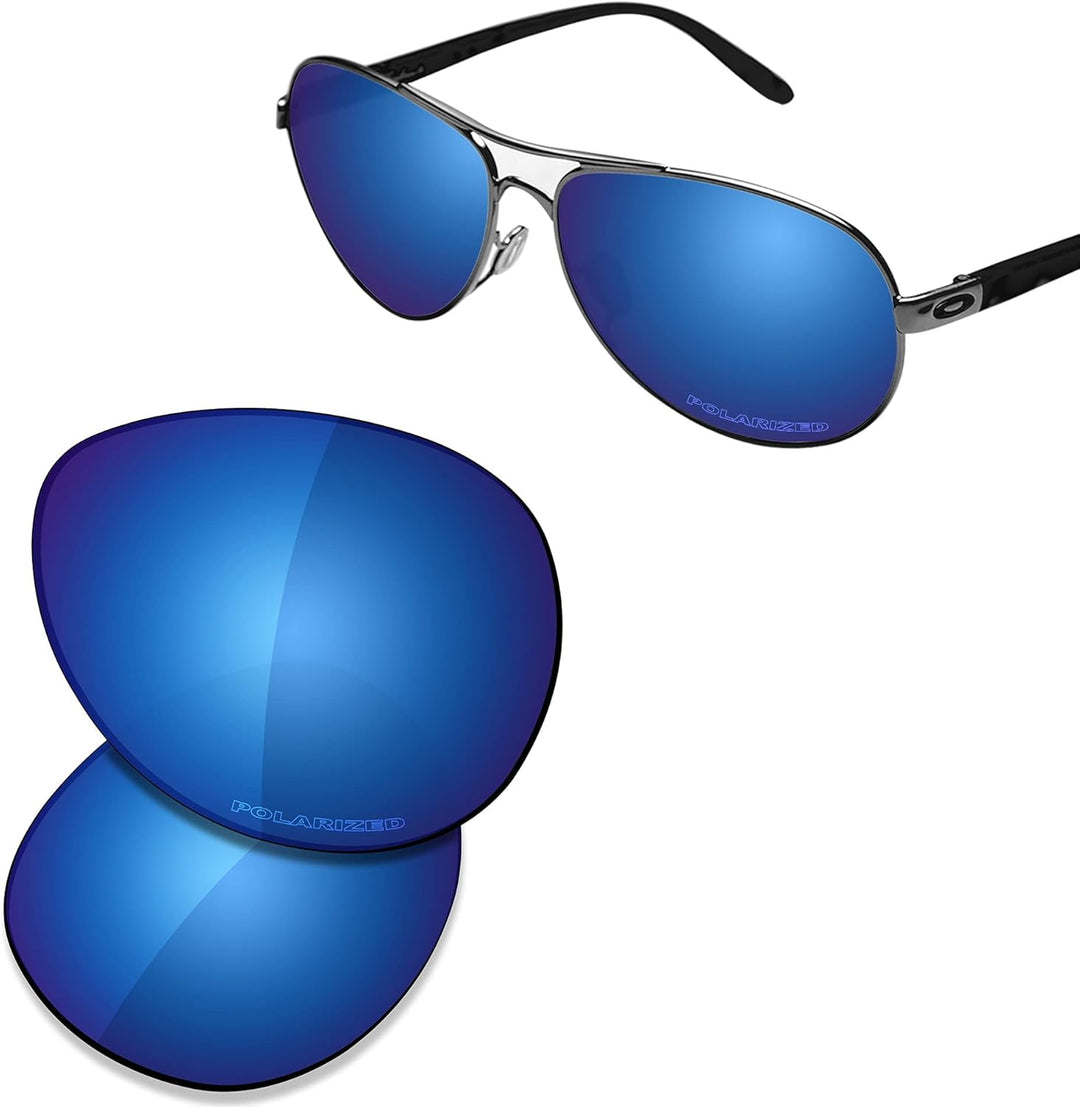 Saucer Premium Ersatzgläser für Oakley Feedback OO4079 Sonnenbrillen High Defense - Midnight Blue Po