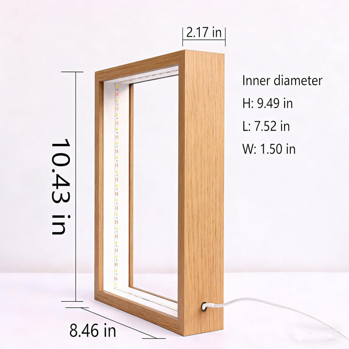 HanYun 3D Bilderrahmen Zum Befüllen mit LED, 21.5X26.5cm Bilderrahmen n tiefer 3.8cm, Objektrahmen 3