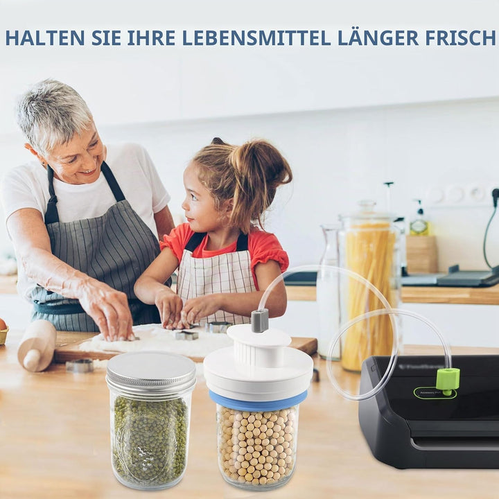 Verbessertes Einmachglas-Versiegelungs-Set, Versiegelungs-Set mit Schläuchen, kompatibel mit FoodSav