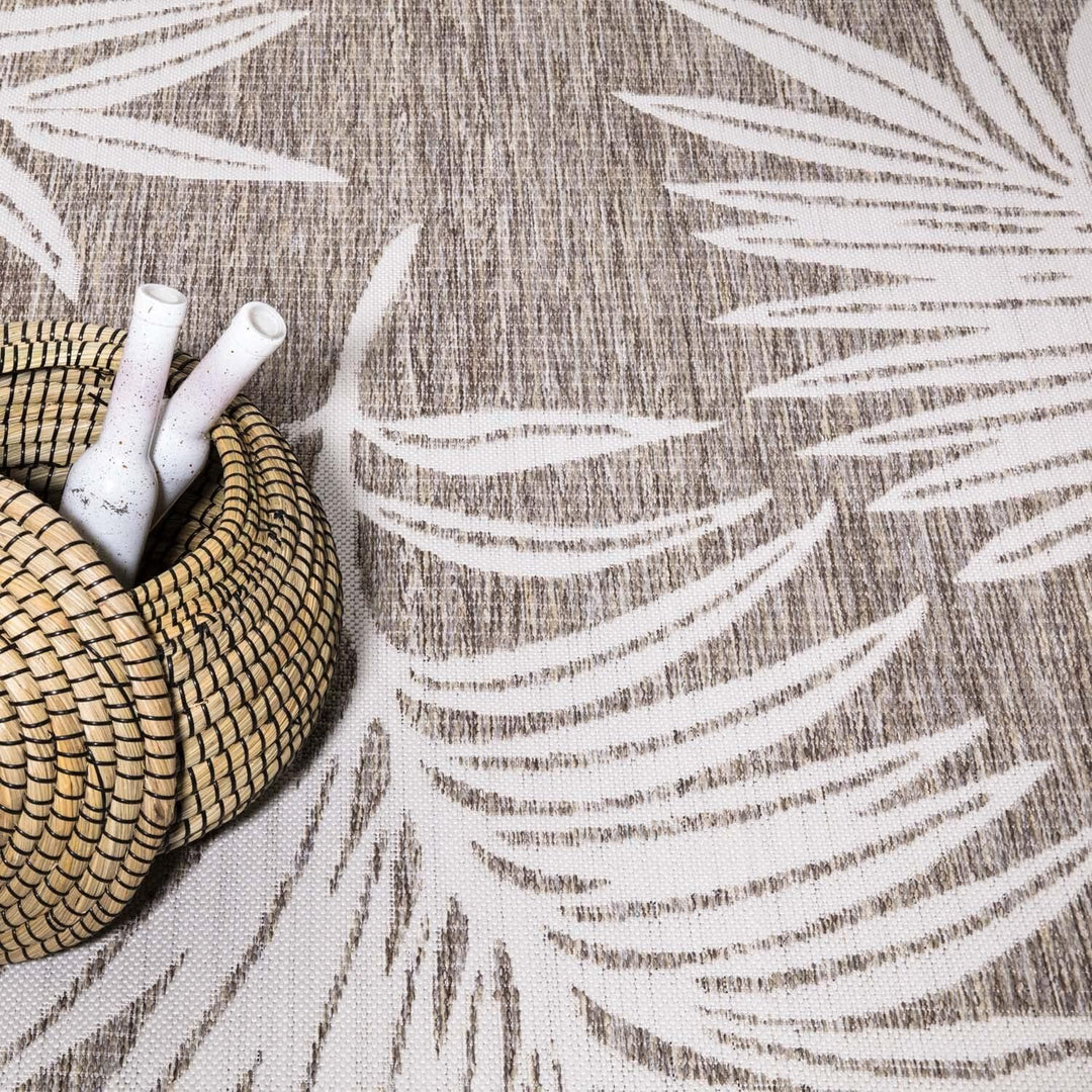 carpet city Outdoor-Teppich Wetterfest Balkon Terrassen - Beige in 120x120 cm Rund - Deko Teppiche A