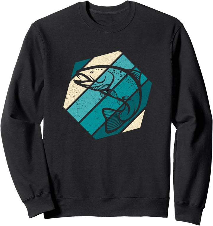 Vintage Angler Fischen Bachforelle - Retro Forelle Sweatshirt