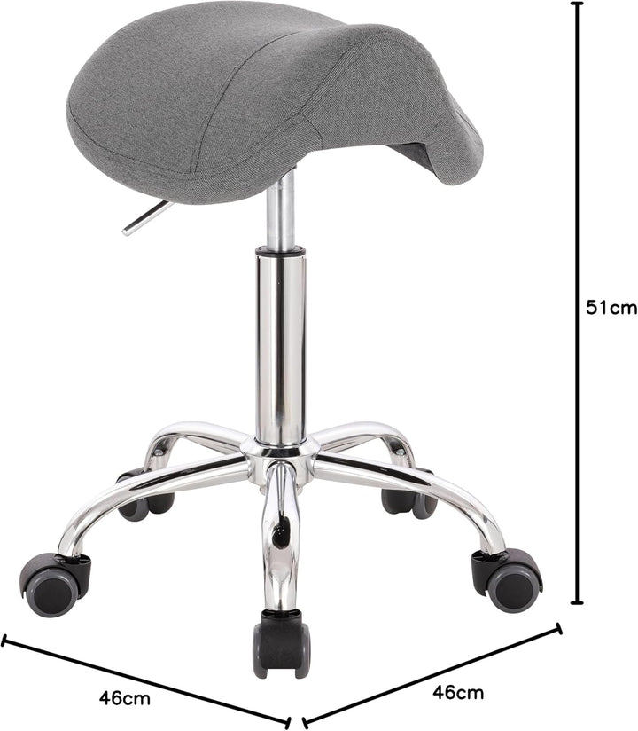 1stuff® Sattelhocker Pony - kompaktes Fusskreuz - gepolsterter Sitz - Höhe bis über 70cm - Rollhocke