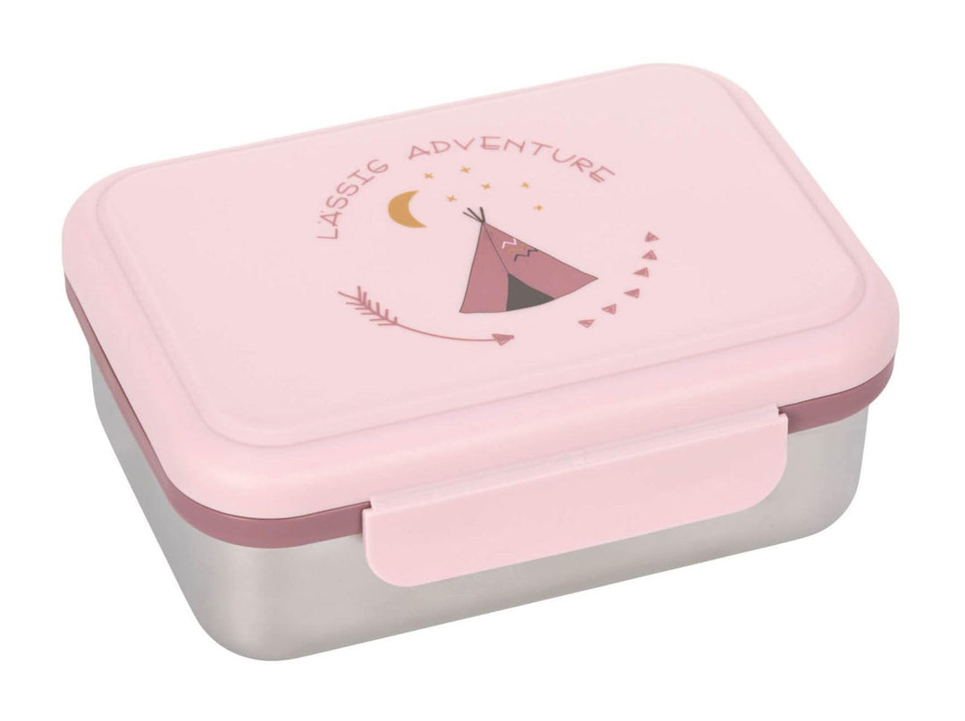 LÄSSIG Kinder Brotdose Edelstahl Lunchbox Frühstücksbox nachhaltig Kindergarten Schule/Adventure Tip