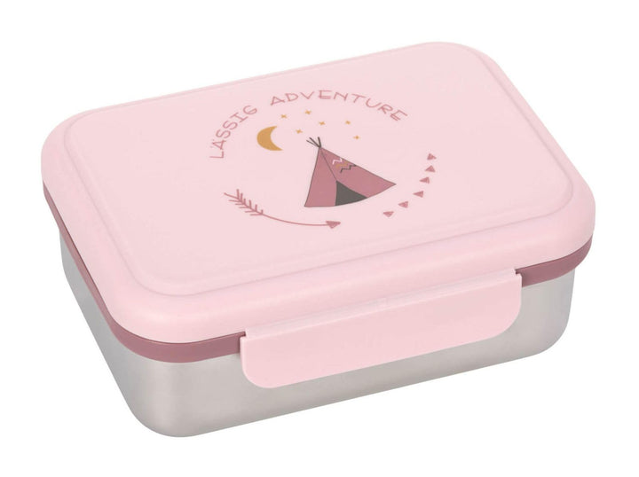 LÄSSIG Kinder Brotdose Edelstahl Lunchbox Frühstücksbox nachhaltig Kindergarten Schule/Adventure Tip