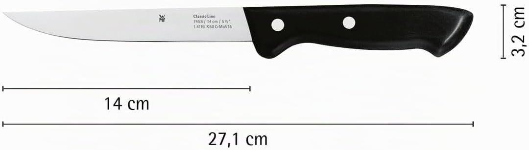 WMF Classic Line Zubereitungsmesser 27 cm, Küchenmesser, Spezialklingenstahl, Kunststoffgriff, Kling