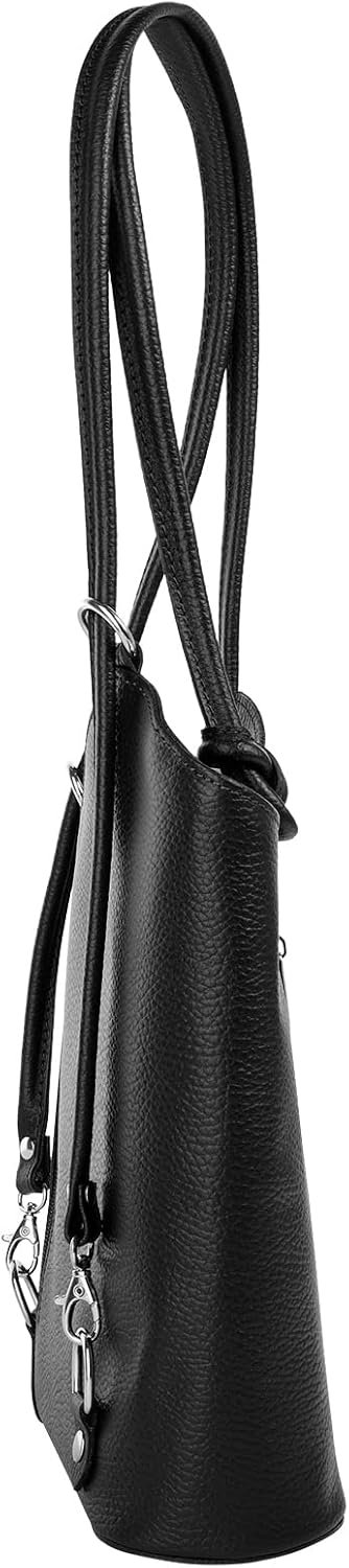Shopper Rucksack Kombination Echt Leder Damen Made in Italy | 2in1 Handtasche | wandelbare Umhängeta