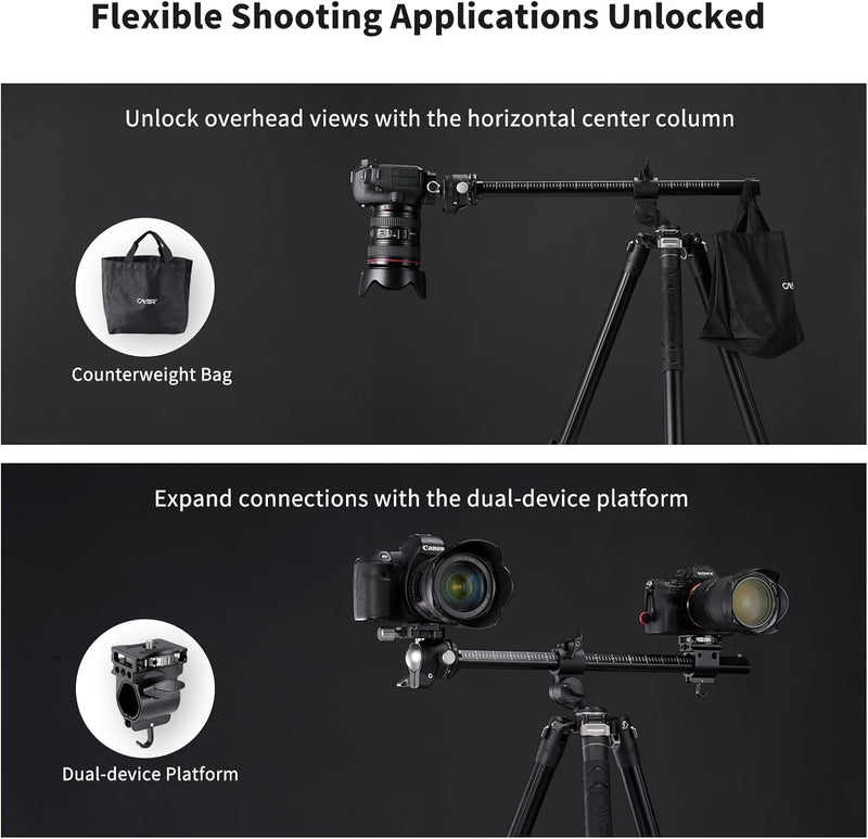 Cayer 72.5" Camera Tripod with Multi-Angle Center Column, Horizontal Tripod Monopod with Ball Head,