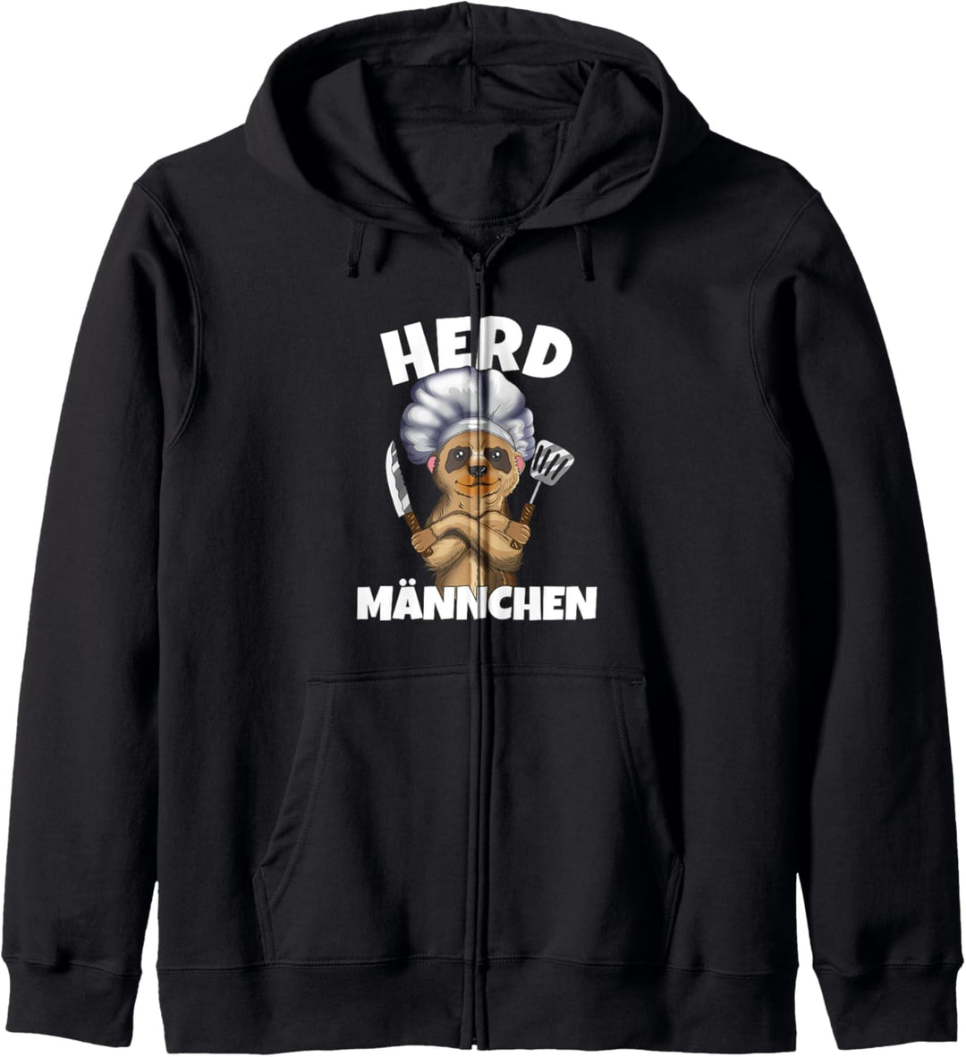 Aus Erdmännchen wird Herdmännchen Wortspiel Kochoutfit Kapuzenjacke