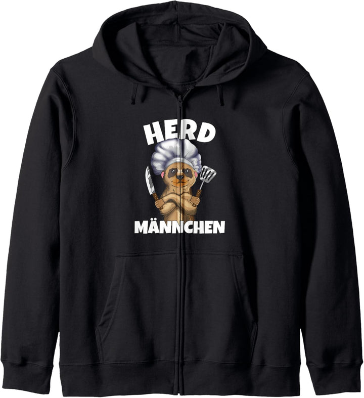 Aus Erdmännchen wird Herdmännchen Wortspiel Kochoutfit Kapuzenjacke