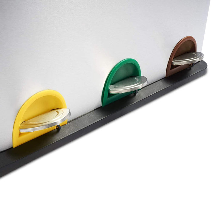Floordirekt Mülleimer 2 oder 3 Fächer 24 L aus Edelstahl für Haushalt inkl. 15 Müllbeutel | Abfallei