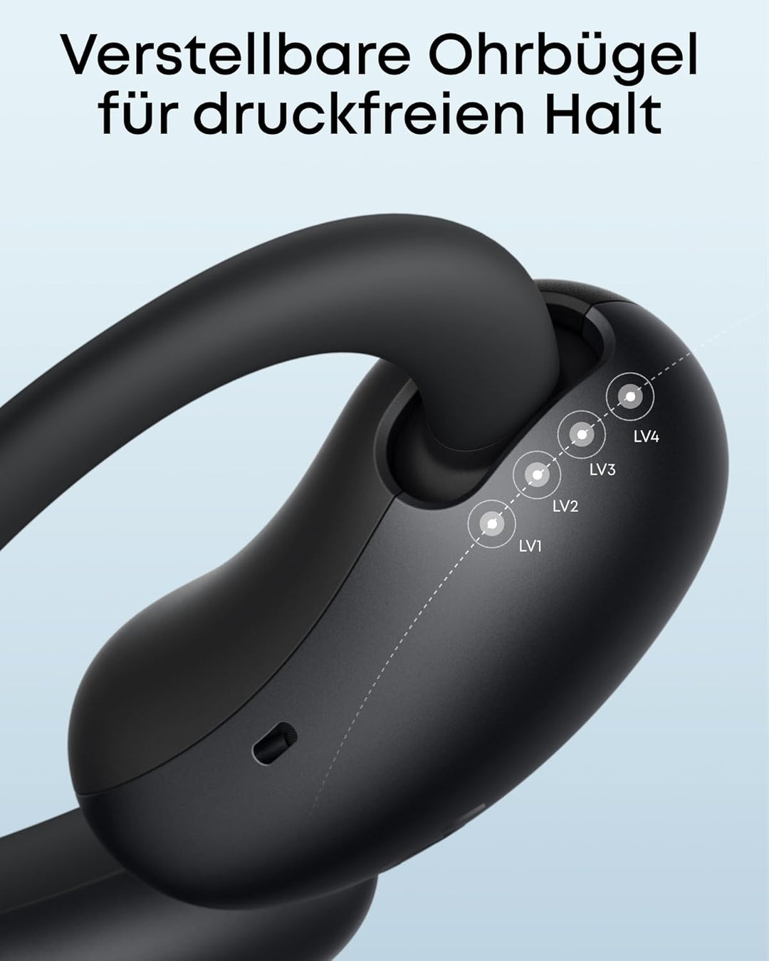 soundcore AeroFit 2 by Anker, Open-Ear Kopfhörer, KI-Übersetzung, anpassbare Ohrbügel, Fester Halt,