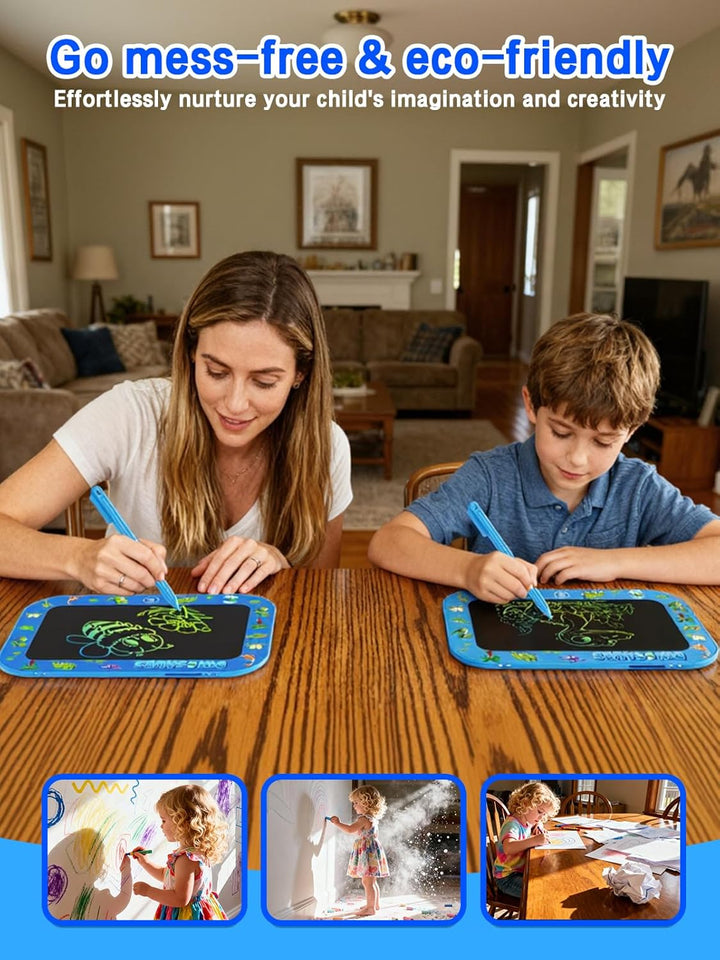 2er-Pack 10 Zoll LCD-Schreibtafel für Kinder (Gesamt m. Rahmen, Zeichfl. ca. 8 Zoll), farbenfrohes D