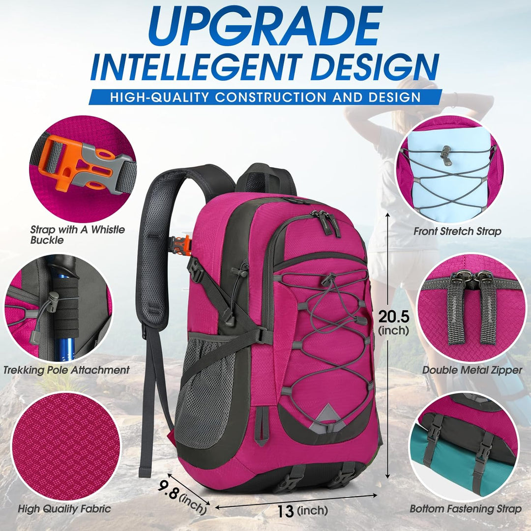 IGOLUMON Wanderrucksack Herren Damen 40L Wasserdichter Rucksack Leicht Faltbarer Reiserucksack Trekk