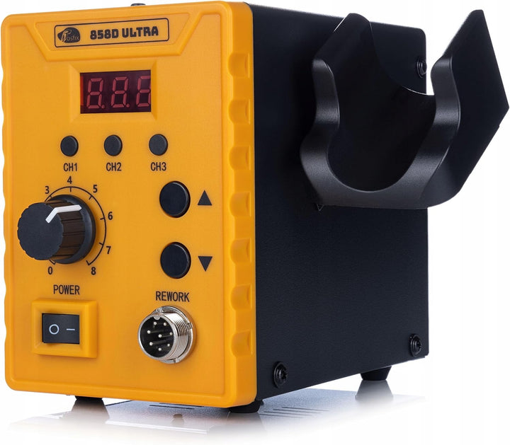 Set 858D Ultra Heissluftstation – 700W, 100–500°C, LED-Display, 3 Speicher | 50 Kunststoff-Schweisss
