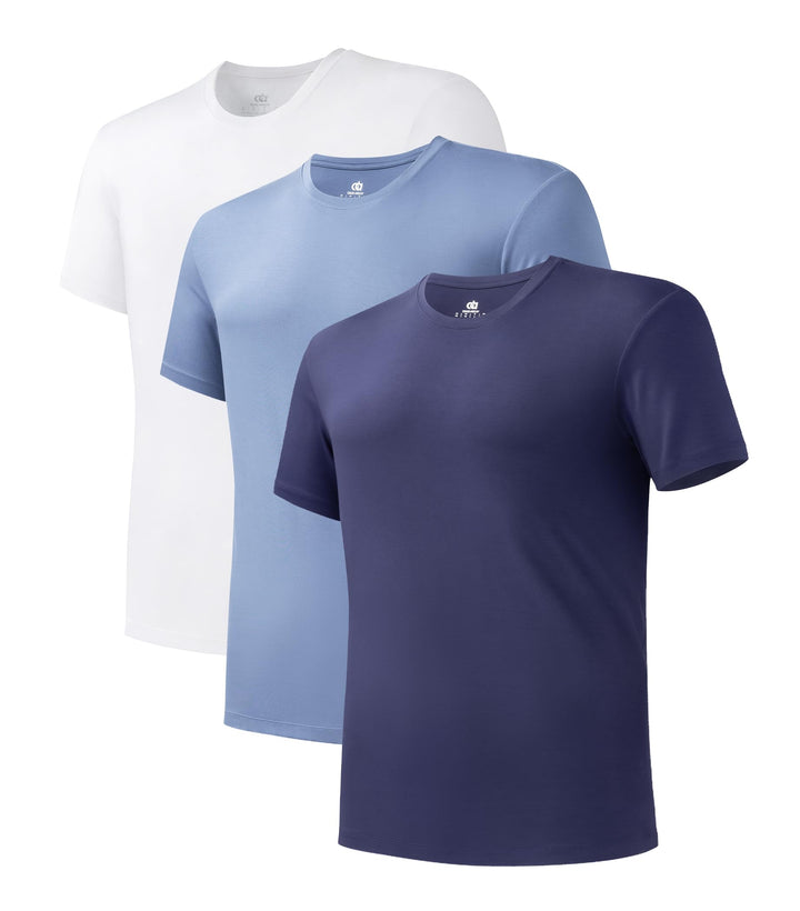 DAVID ARCHY Herren Unterhemden Tshirt Business Lässig Bambus Weich Seidig Kurzarm Atmungsaktiv Weste