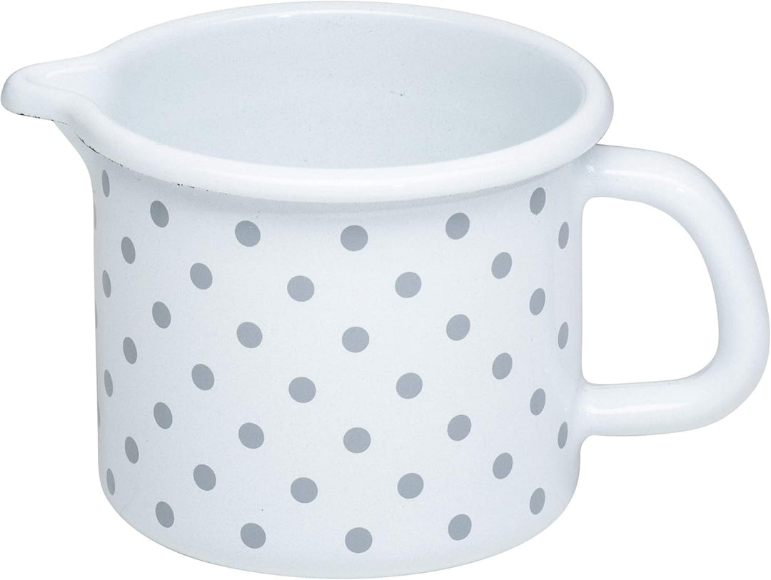 Riess, 0038-066, Schnabeltopf 9 0,5 L, COUNTRY - PÜNKTCHEN GRAU, Durchmessser 9 cm, Höhe 8,5 cm, Inh