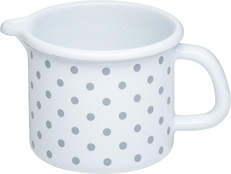 Riess, 0038-066, Schnabeltopf 9 0,5 L, COUNTRY - PÜNKTCHEN GRAU, Durchmessser 9 cm, Höhe 8,5 cm, Inh