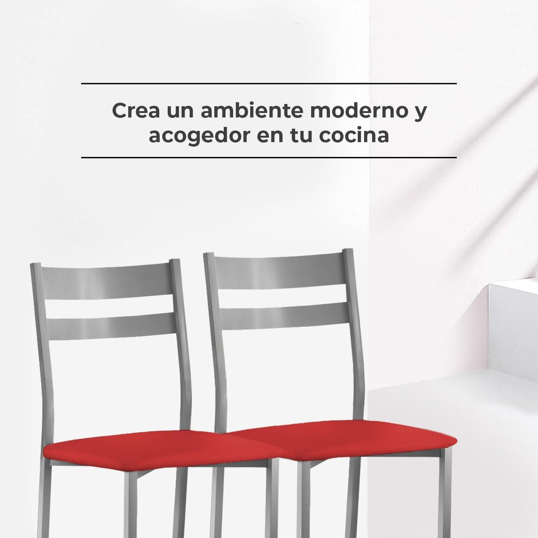 ASTIMESA SCRCRO kuechenstuhl, Metall Kunstleder Aluminium, rot, Altura de asiento 45 cms, Rot
