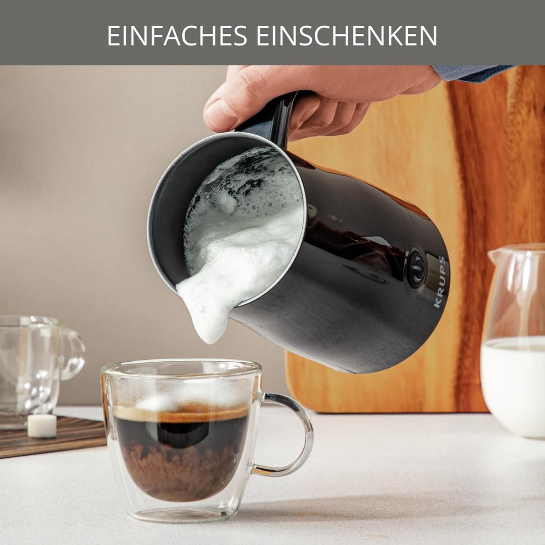 Krups Elektrischer Milchaufschäumer XL1008 | Bis zu 150 ml Aufschäumkapazität | Einfache Bedienung a