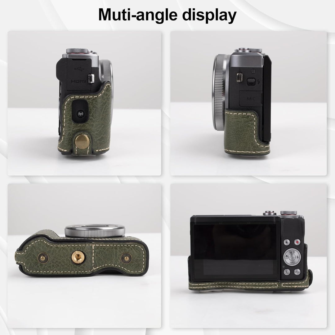 Rieibi G7X G7X II G7X III Hülle, Vintage Leder Kameratasche für Canon PowerShot G7 X/G7 X Mark II/G7