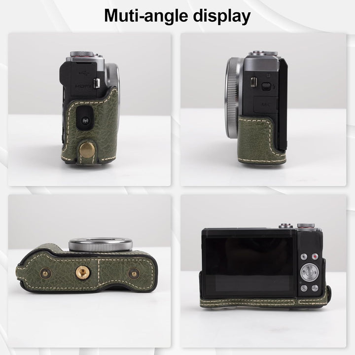 Rieibi G7X G7X II G7X III Hülle, Vintage Leder Kameratasche für Canon PowerShot G7 X/G7 X Mark II/G7