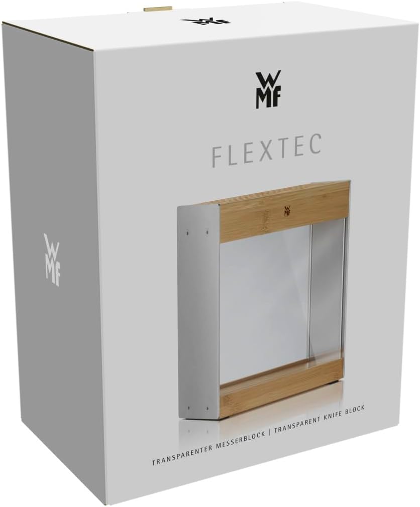 WMF Messerblock Transparent unbestückt leer ohne Messer Flextec, Bambus, hell, kompaktes Design, pla