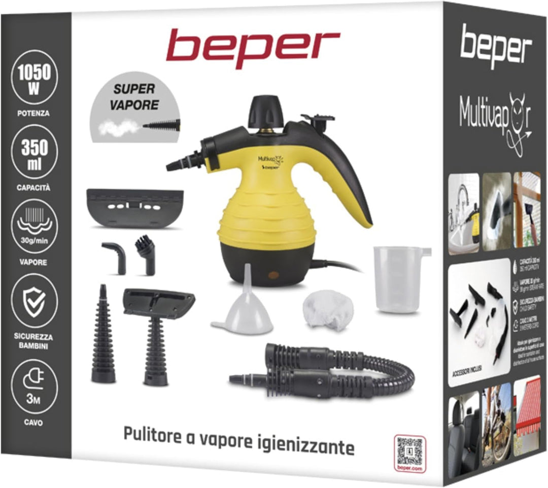 BEPER 50.700 Dampfreiniger Boden, Sofas, Teppiche - Dampfreiniger 135° max, 3 Meter Kabel, 350 ml