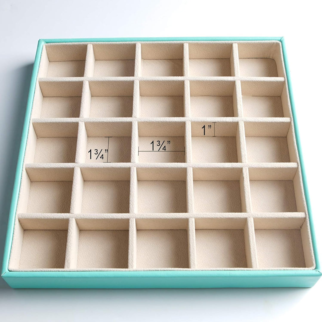 Frebeauty Ohrring-Organizer, klassische Schmuckschatulle mit 50 Fächern, doppellagig, mit 6 Haken fü