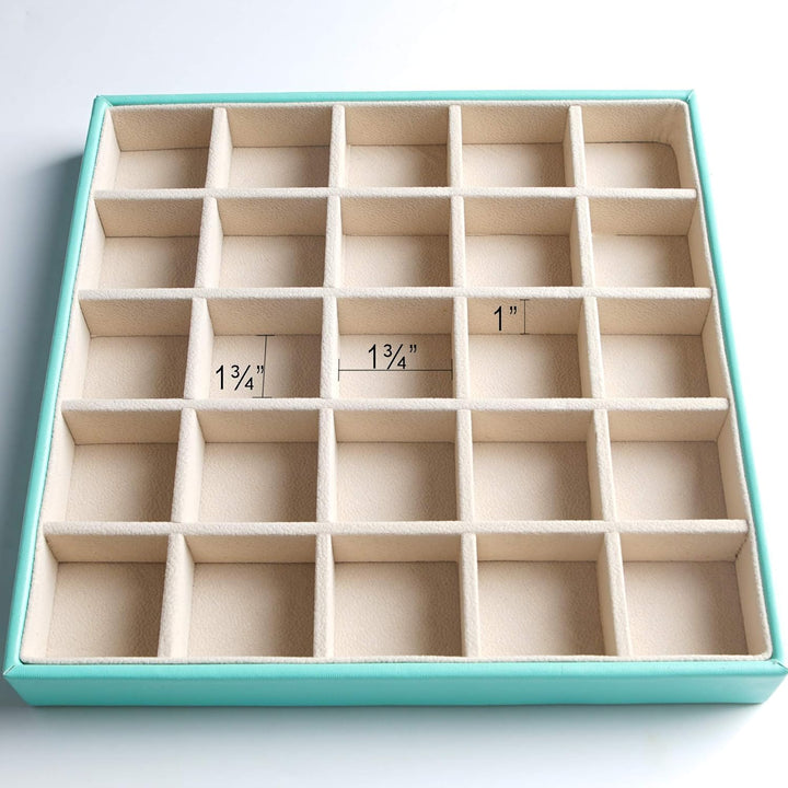 Frebeauty Ohrring-Organizer, klassische Schmuckschatulle mit 50 Fächern, doppellagig, mit 6 Haken fü