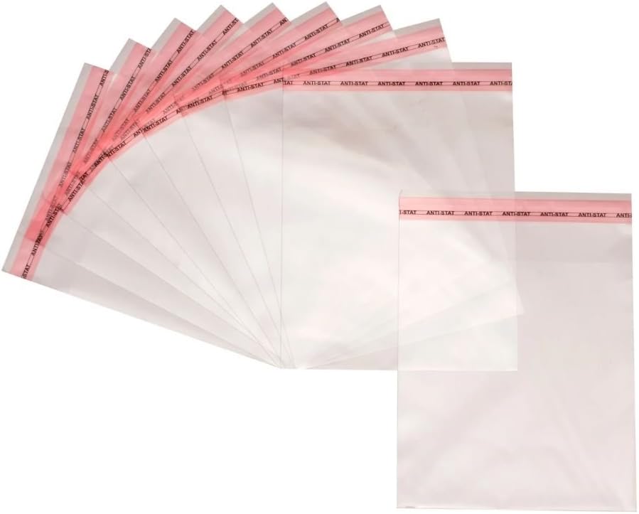 Netuno 500 Flachbeutel PP mit Klappe (3cm) 15,5x22cm selbstklebende Plastikbeutel durchsichtig Cello