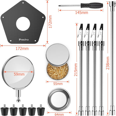 Löten Dritte Hand, Magnetische helfende Hände Preciva Löthilfe mit 4 flexiblen Armen und Krokodilkle