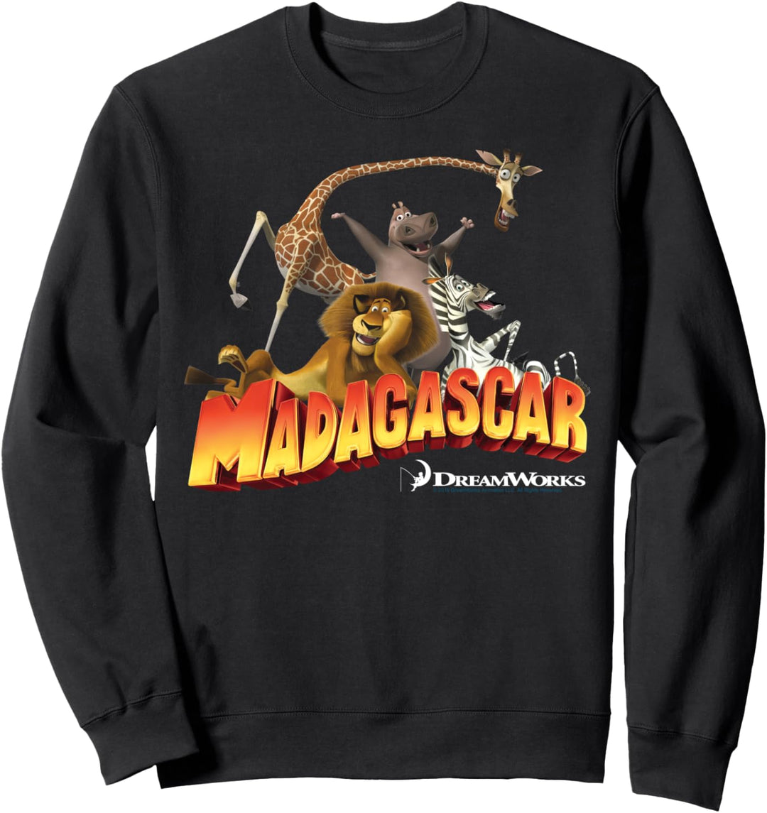 Madagascar Group Shot Classic Movie Logo Sweatshirt