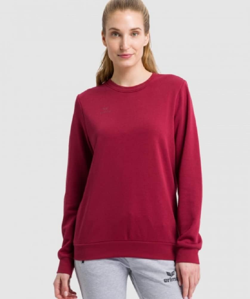 Erima Erwachsene Basic Sweatshirt S Bordeaux, S Bordeaux